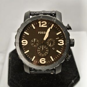 Fossil JR1445 Mens Nate Chronograph Black